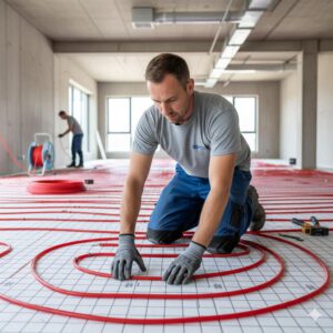 arbeiten fussbodenheizung